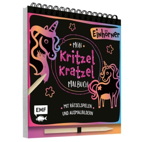 Mein Kritzel-Kratzel-Malbuch Einhörner