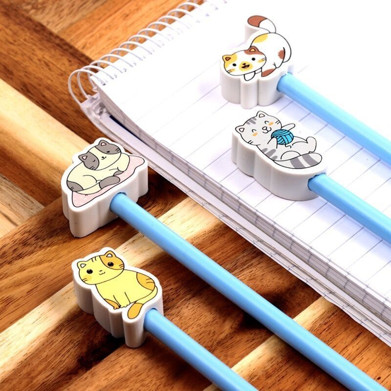 Bleistift Set Katzen 4er Set mit Radiergummi
