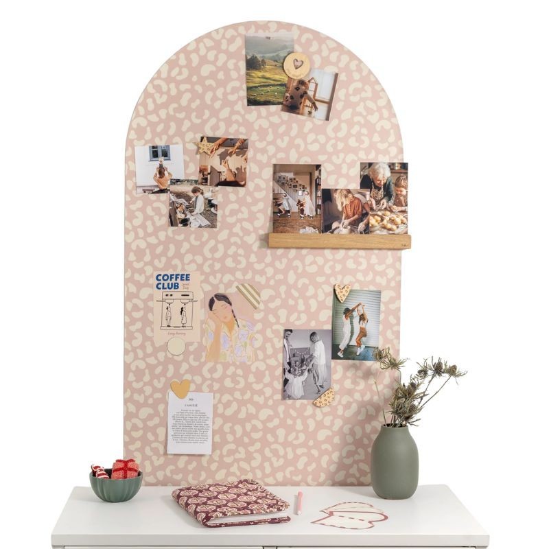 Magnettafel Bogen Leopard rosa
