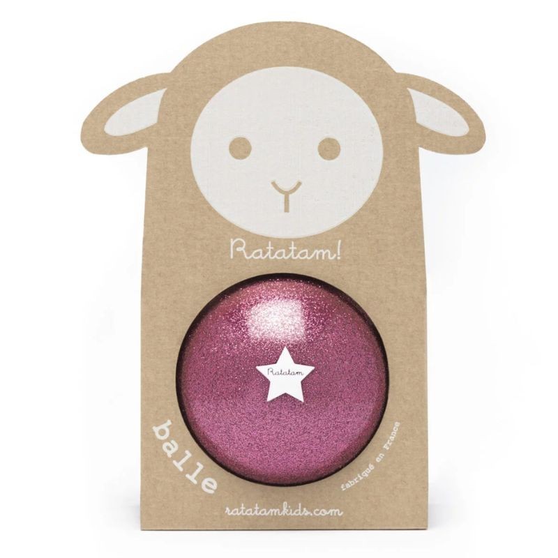 Ball Schaf Glitzer rosa 10 cm