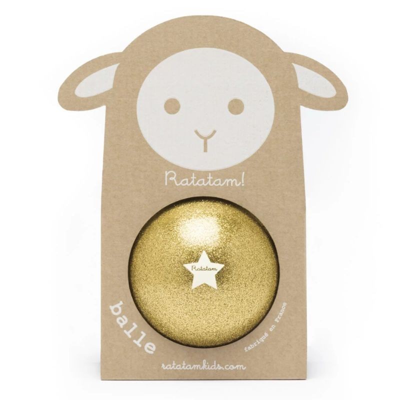 Ball Schaf Glitzer gold 10 cm