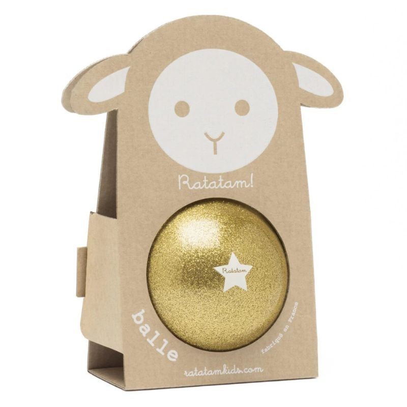 Ball Schaf Glitzer gold 10 cm