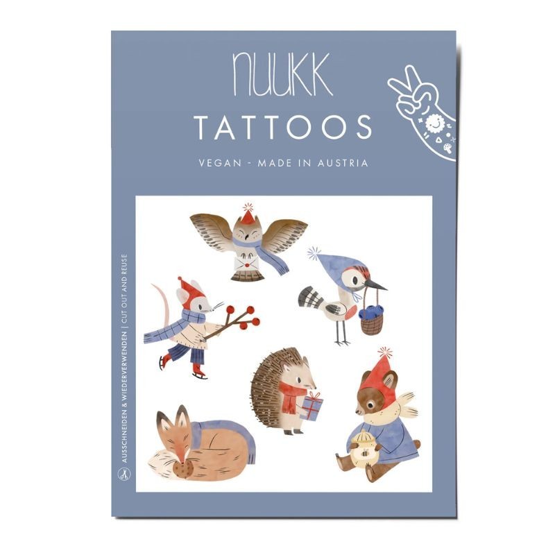 Kindertattoo Set Waldtiere im Winter