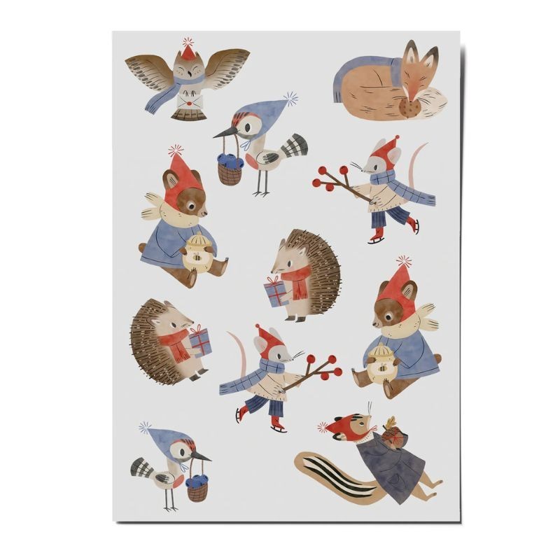 Kindertattoo Set Waldtiere im Winter
