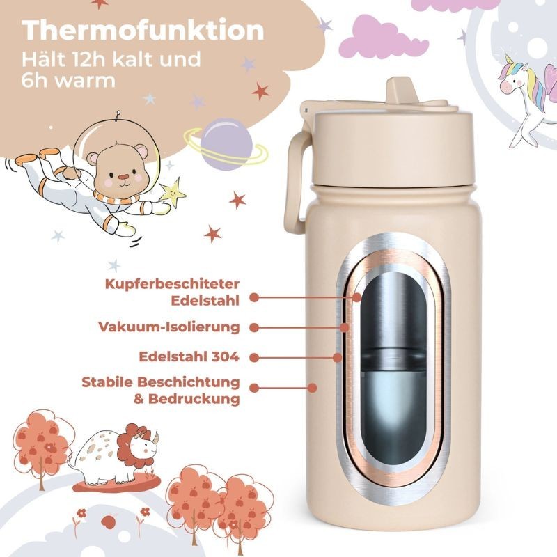 Thermosflasche Dinosaurier braun