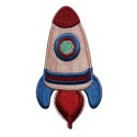 Bügelbild Aufnäher Patch Rakete