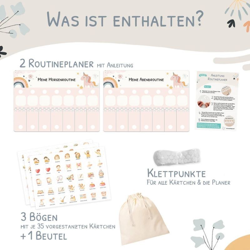 Routineplaner Set Einhorn