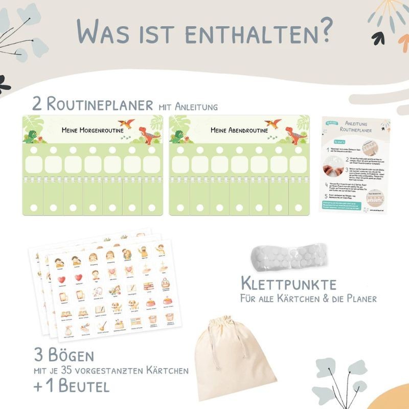 Routineplaner Set Dinosaurier