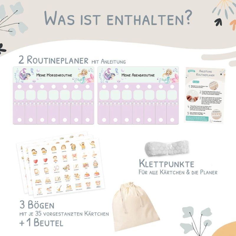 Routineplaner Set Meerjungfrau