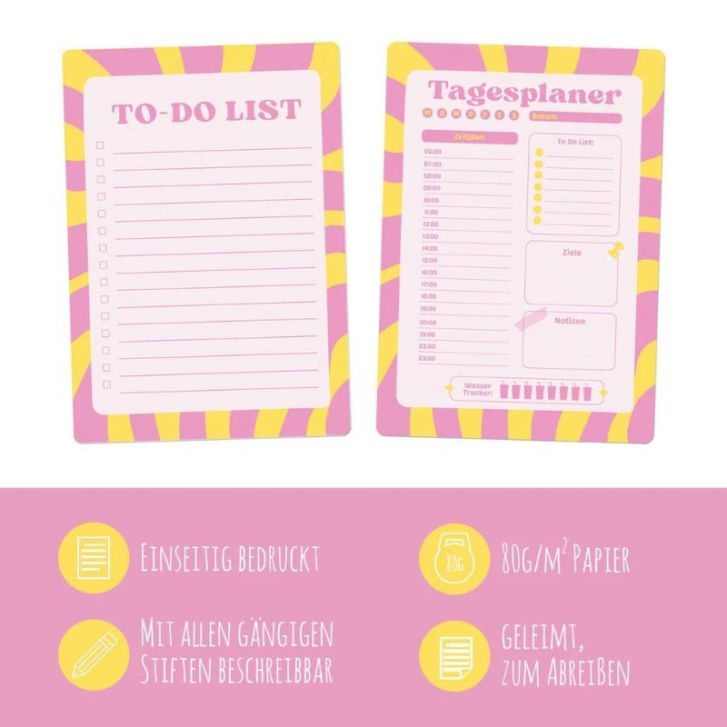 Tagesplaner & To-Do-List Notizblock Set