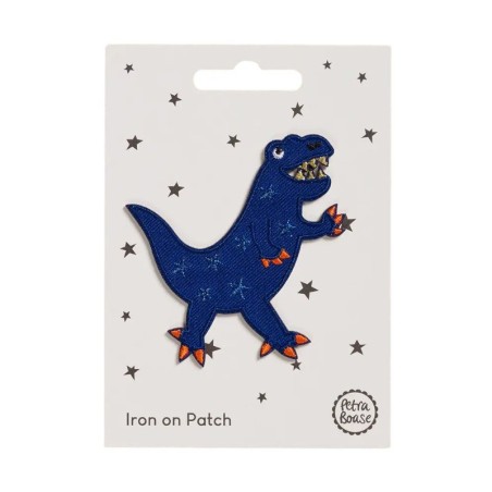Bügelbild Aufnäher Patch Dinosaurier blau