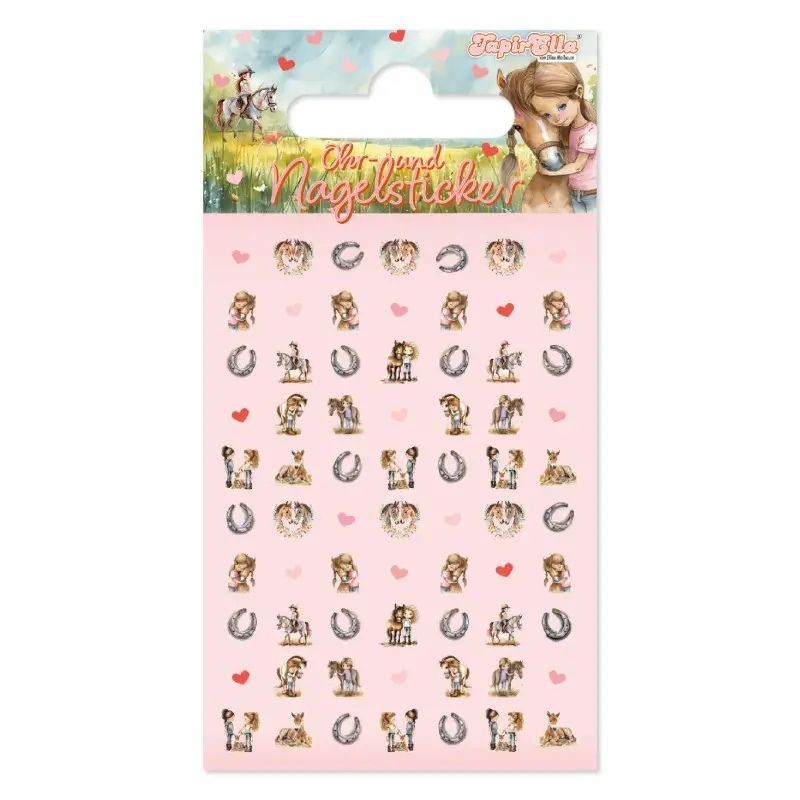 Ohr- und Nagelsticker Pferdemädchen