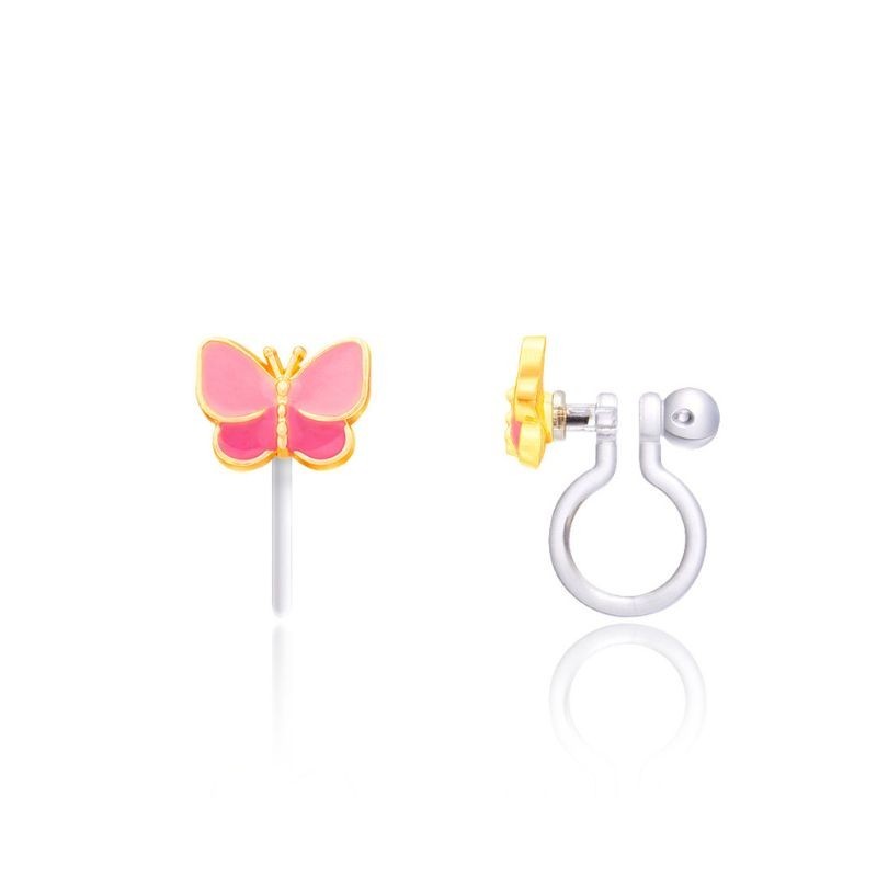 Ohrringe Ohrclips Schmetterling rosa
