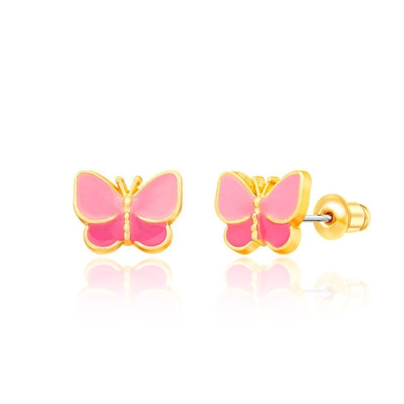 Ohrringe Ohrstecker Schmetterling rosa