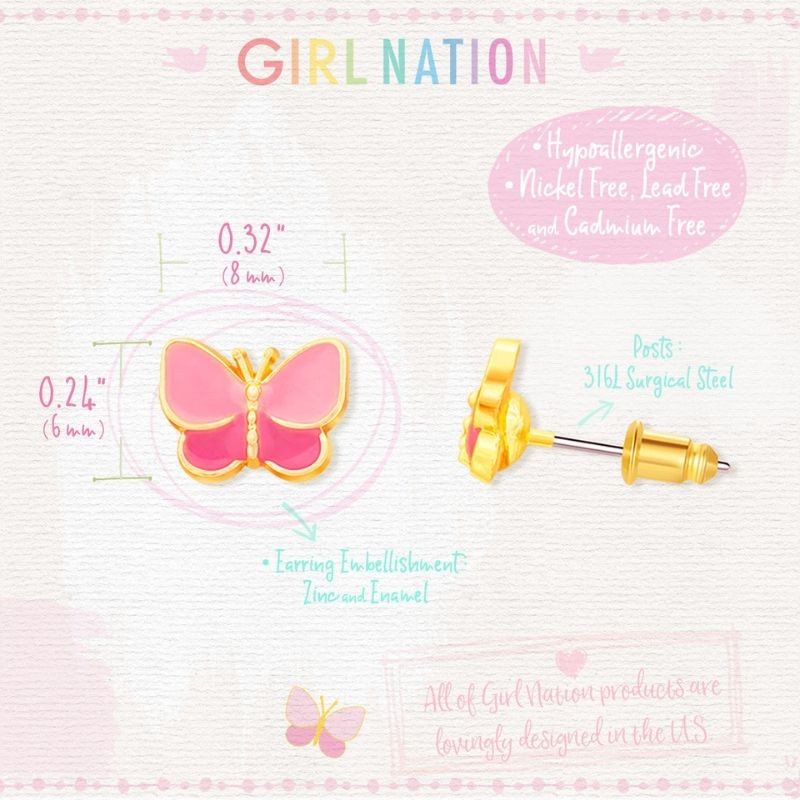 Ohrringe Ohrstecker Schmetterling rosa