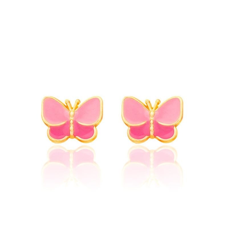 Ohrringe Ohrstecker Schmetterling rosa