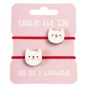 Haargummi Set Katze Cookie rot