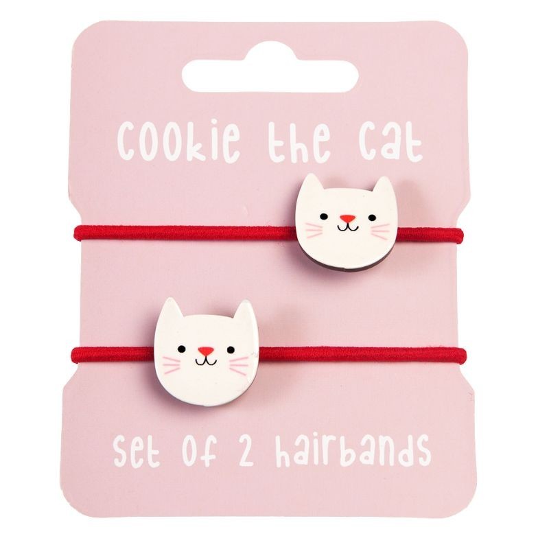 Haargummi Set Katze Cookie rot
