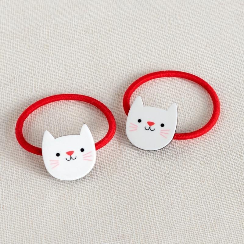 Haargummi Set Katze Cookie rot
