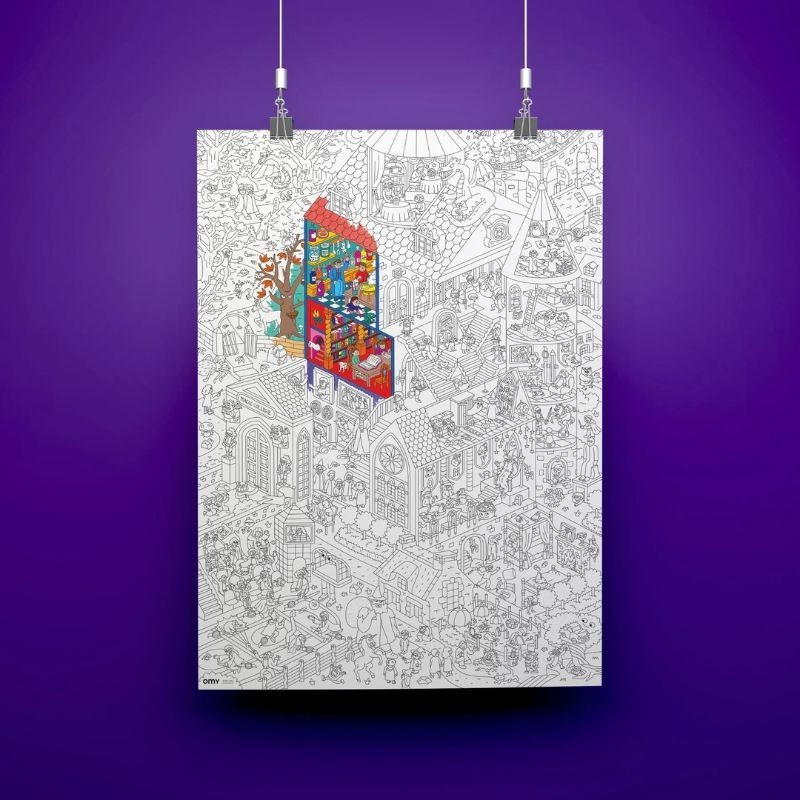 Omy Poster Magische Schule zum Ausmalen