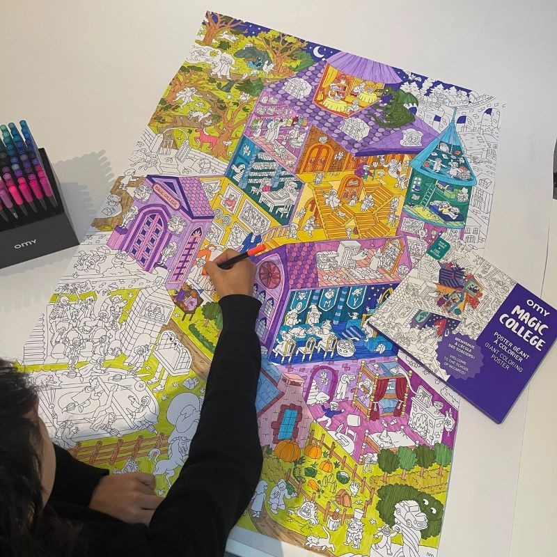 Omy Poster Magische Schule zum Ausmalen