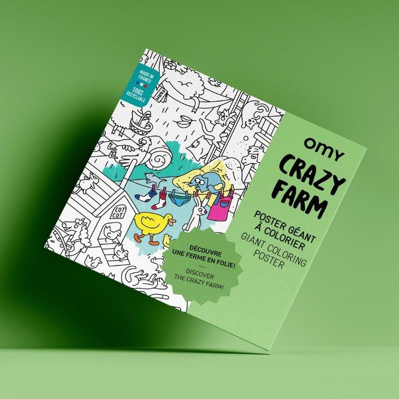 Omy Poster Crazy Bauernhof zum Ausmalen