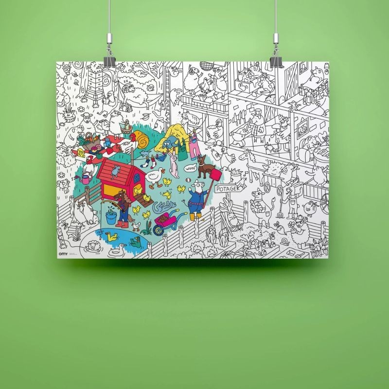 Omy Poster Crazy Bauernhof zum Ausmalen