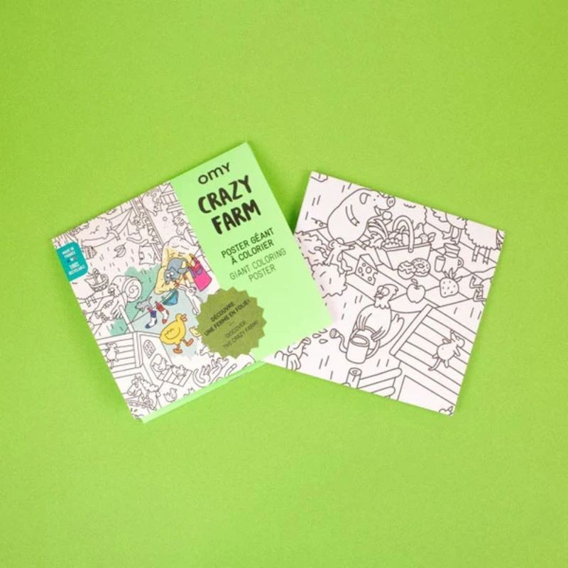 Omy Poster Crazy Bauernhof zum Ausmalen
