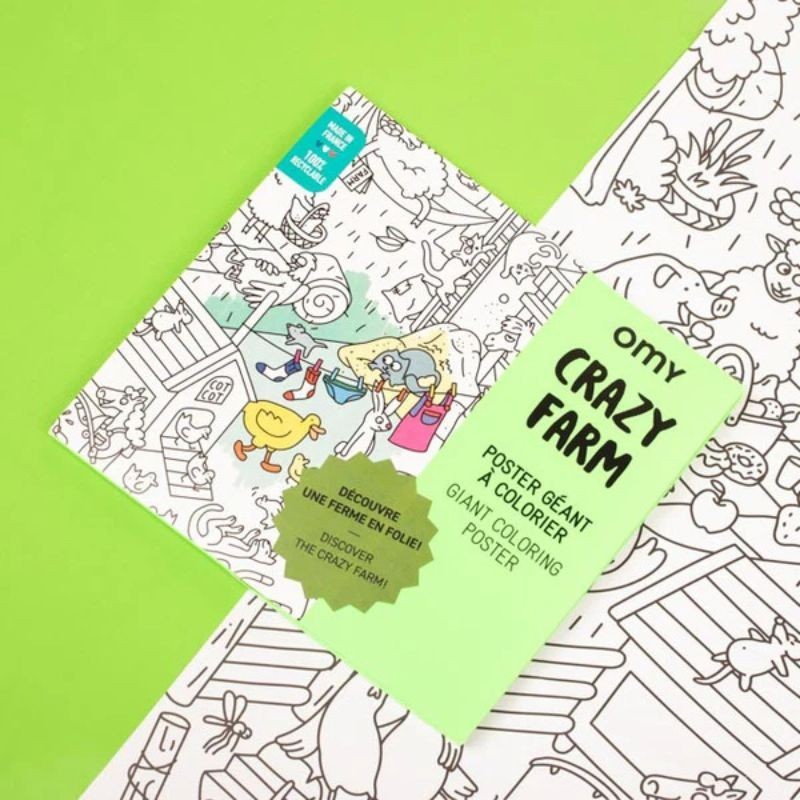 Omy Poster Crazy Bauernhof zum Ausmalen