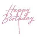 Kuchendeko Cake Topper Happy Birthday rosa