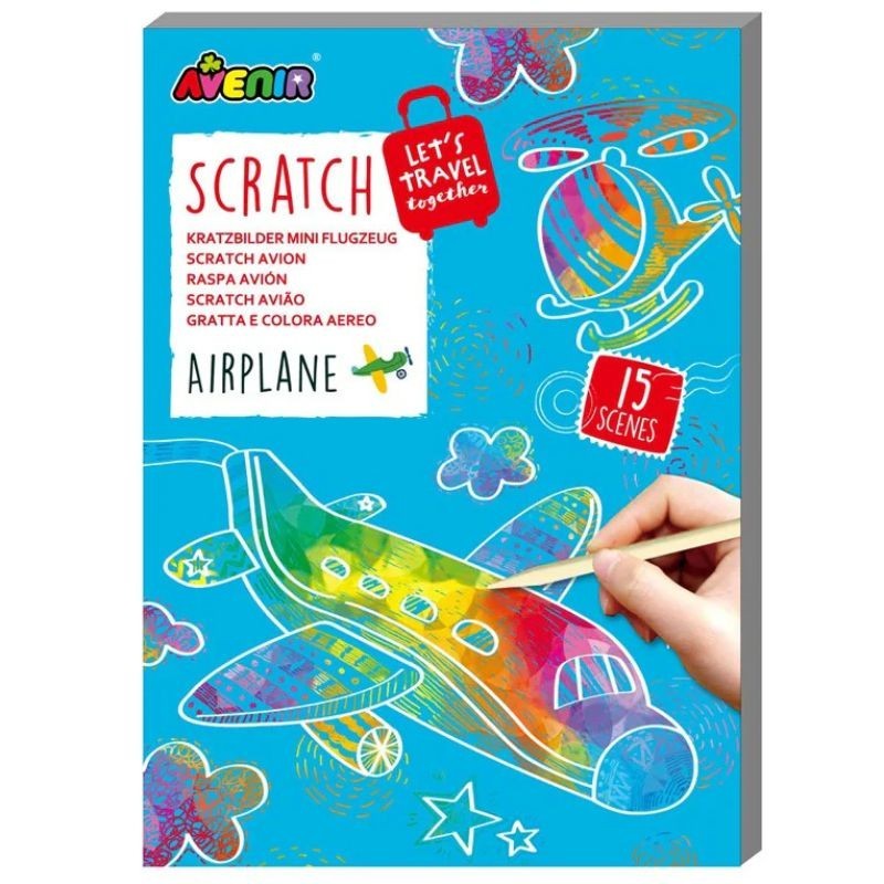Mini Scratch Art Kratzbilder Flugzeug