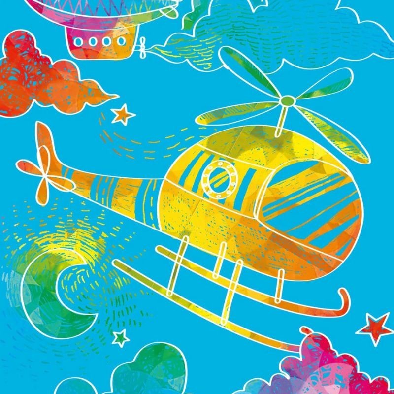 Mini Scratch Art Kratzbilder Flugzeug