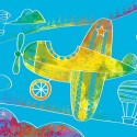 Mini Scratch Art Kratzbilder Flugzeug