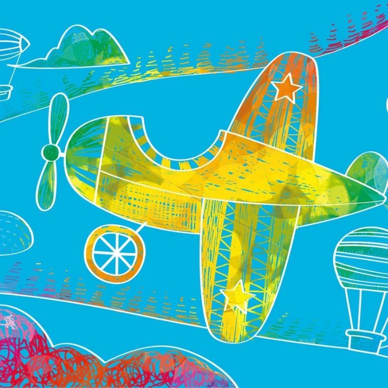 Mini Scratch Art Kratzbilder Flugzeug