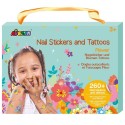 Nagelsticker & Kindertattoo Set Blumen