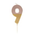 Geburtstagskerze Zahl 9 rosé gold