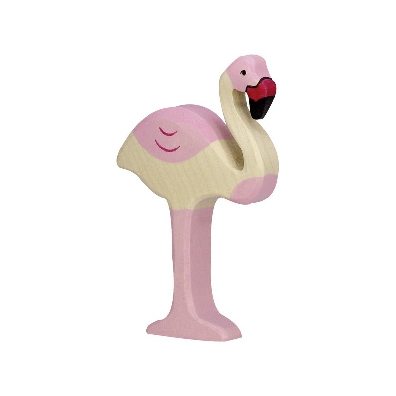 Holztiger Holzfigur Flamingo