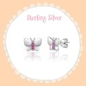 Ohrringe Ohrstecker Schmetterling Silber