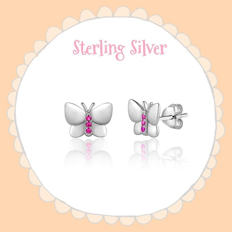 Ohrringe Ohrstecker Schmetterling Silber