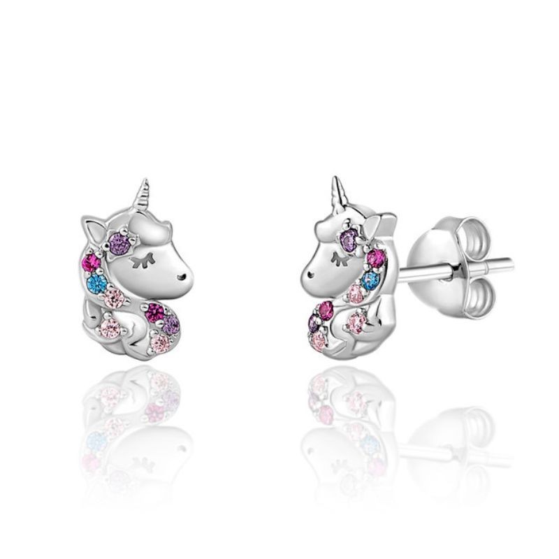 Ohrringe Ohrstecker Einhorn Silber