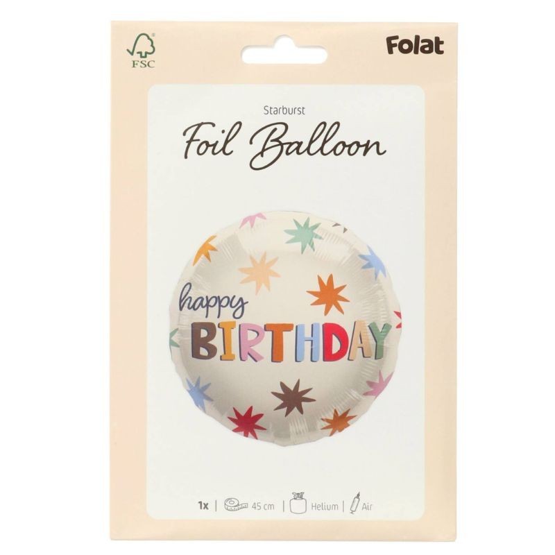 Ballon Happy Birthday Sterne