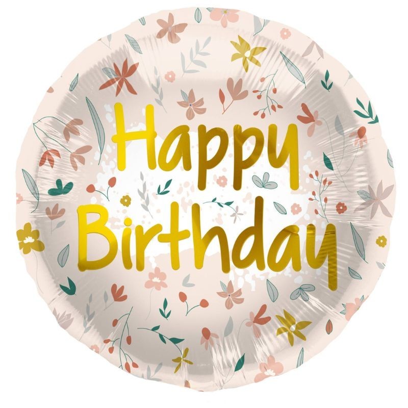 Ballon Happy Birthday Blumen