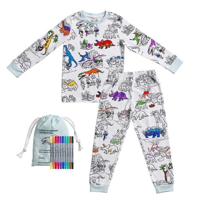 Pyjama Dinosaurier zum Ausmalen