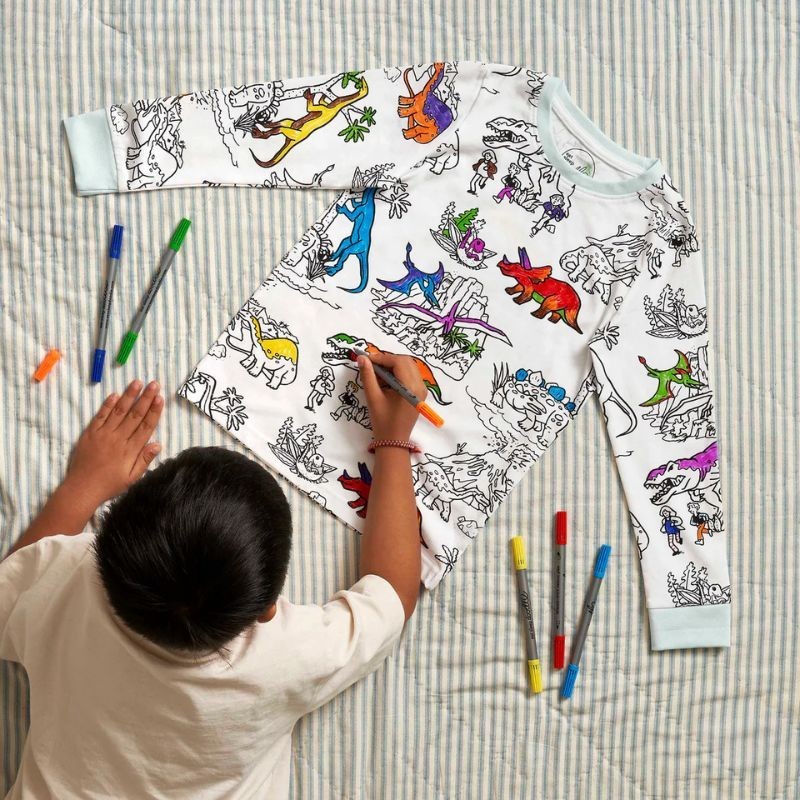 Pyjama Dinosaurier zum Ausmalen