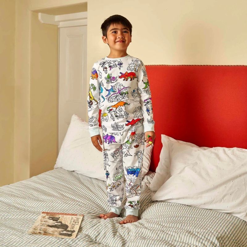 Pyjama Dinosaurier zum Ausmalen