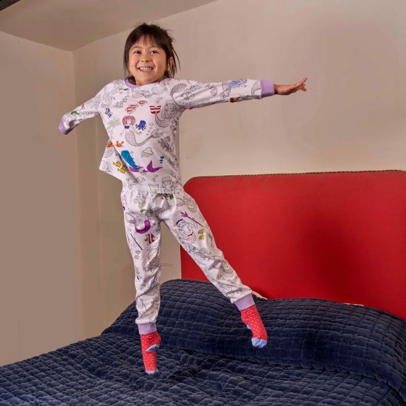 Pyjama Meerjungfrau zum Ausmalen