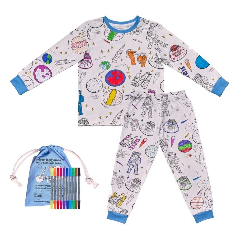 Pyjama Space zum Ausmalen