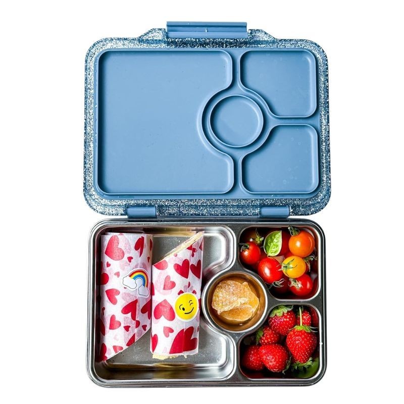Yumbox Prêt Edelstahl Lunchbox Glitzer Blau