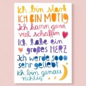 Postkarte Affirmationen Text bunt