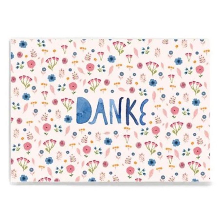 Postkarte Danke mit Blumen